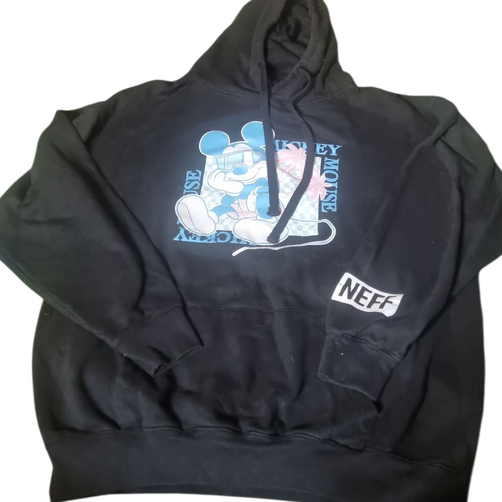 Disney Black Hoodie with Blue Mickey Design